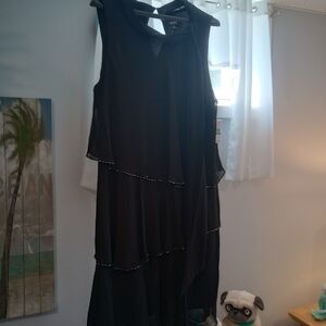 NWT Ava & Viv Elegant Black Layered Asymmetrical Dress
